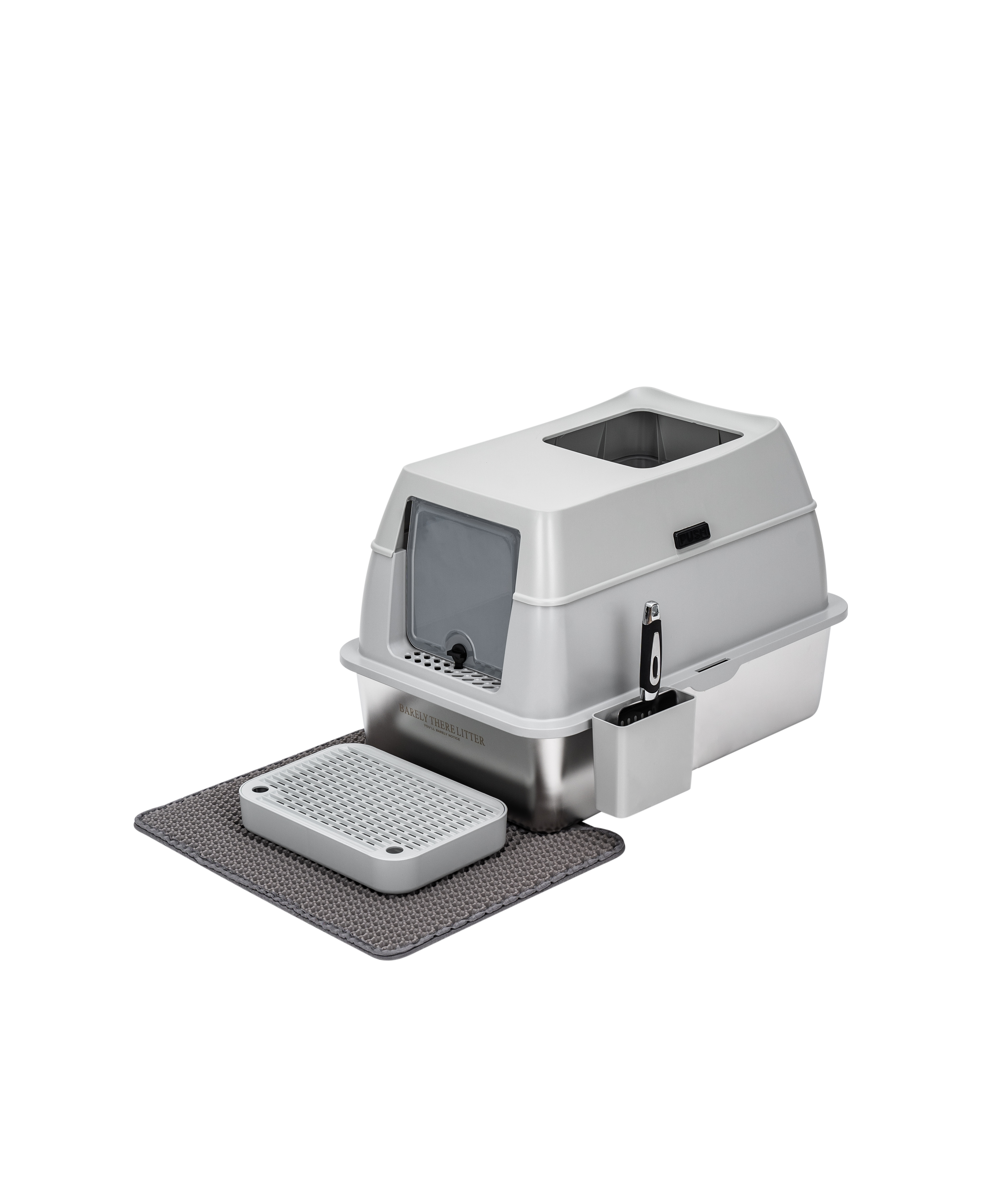 Stainless Steel Enclosed Litter Box - With Detachable Lid