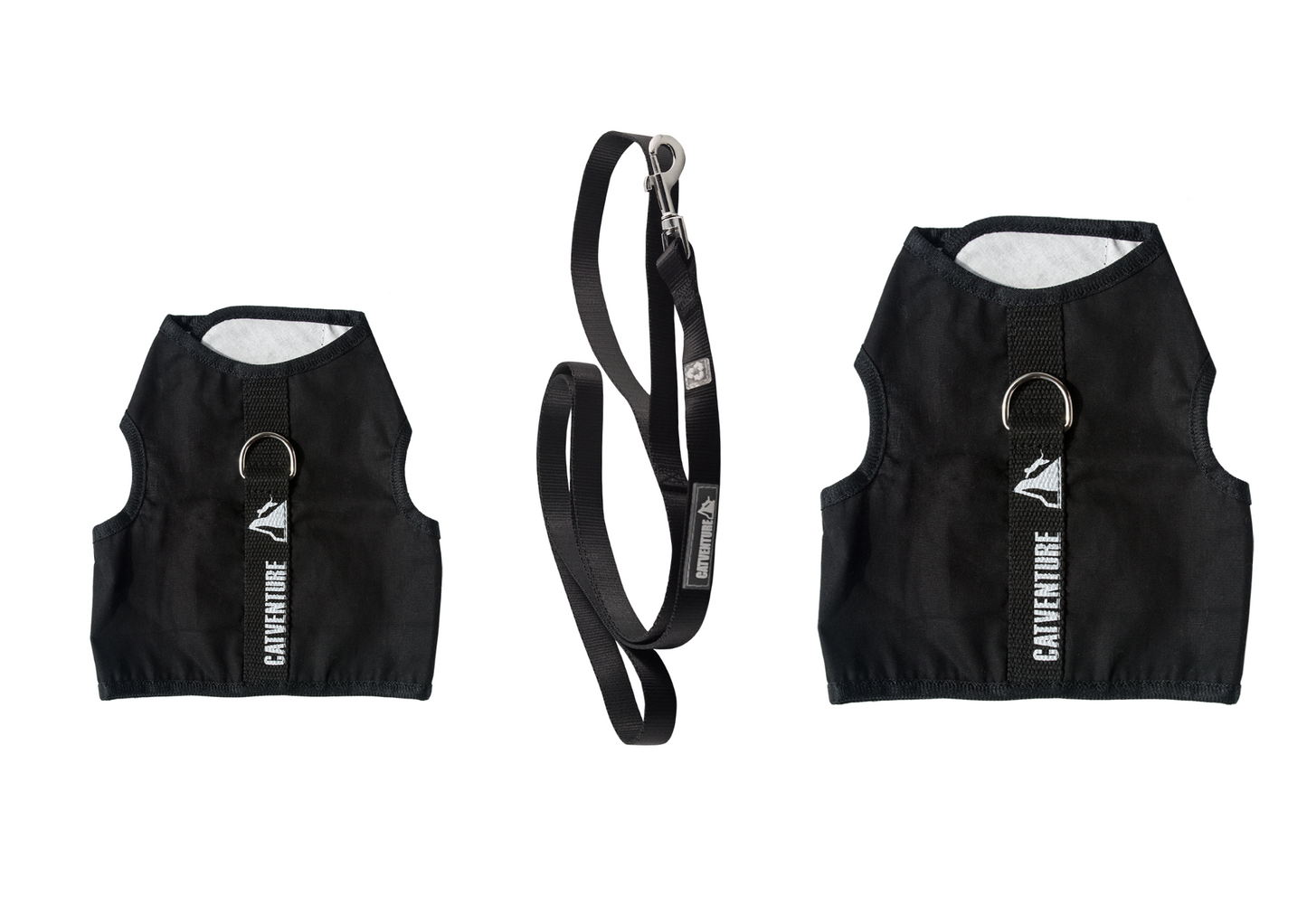 Black Catventure escape proof kitten and small harness and black cat leash
