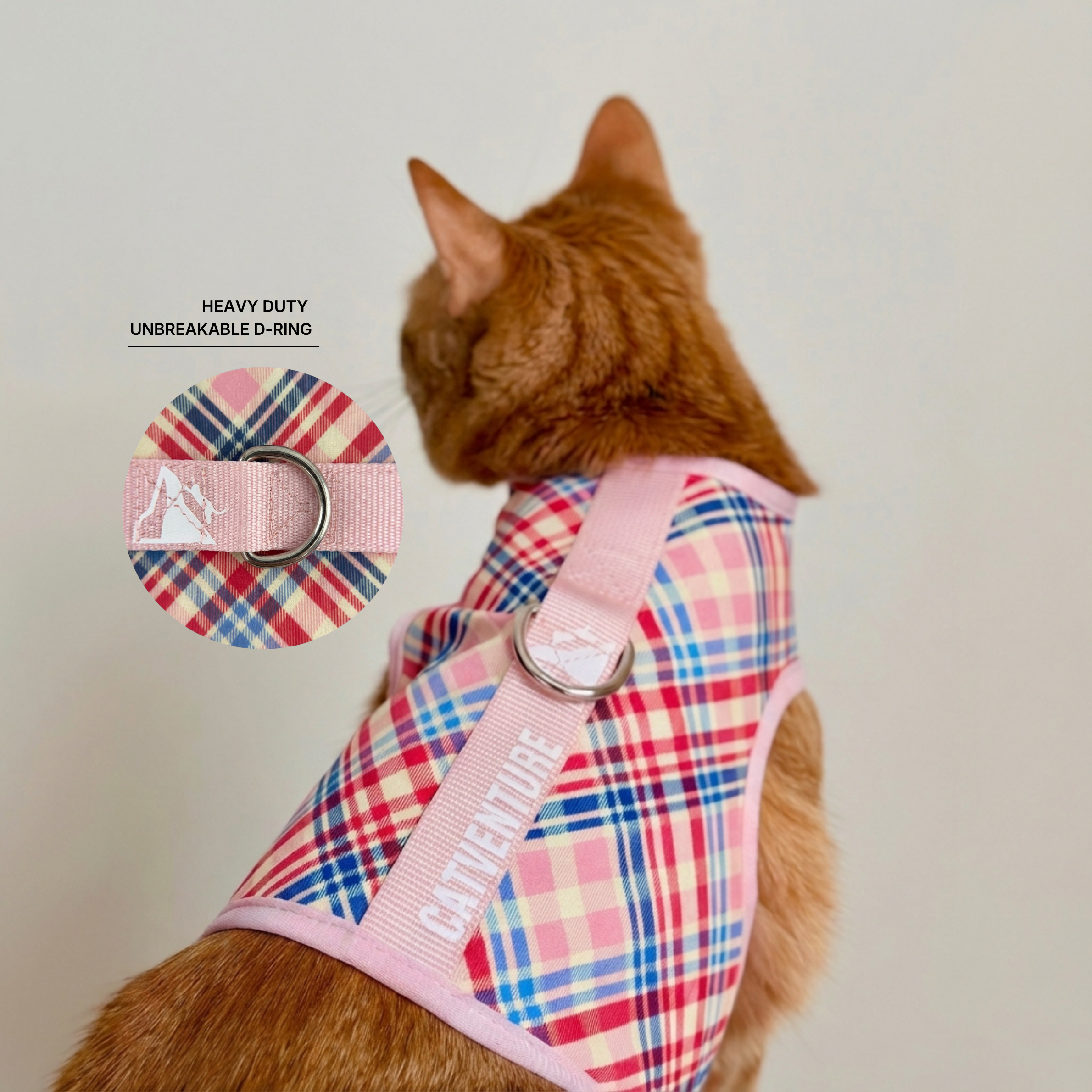 Princess Honeybelle X Catventure Cat Harness - Pink Tartan