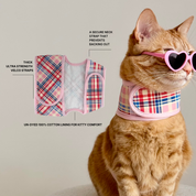 Princess Honeybelle X Catventure Cat Harness - Pink Tartan