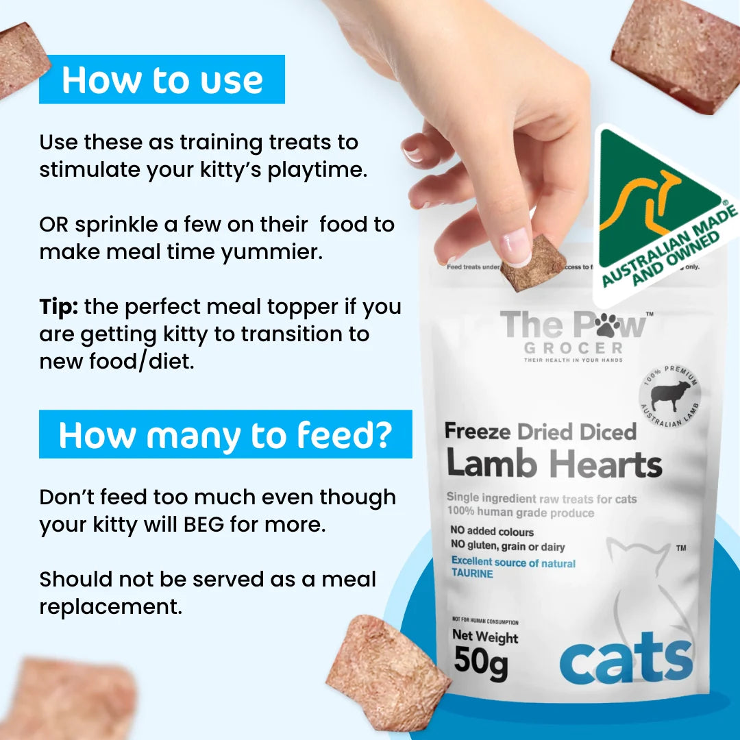 The Paw Grocer Freeze-Dried Diced Lamb Hearts