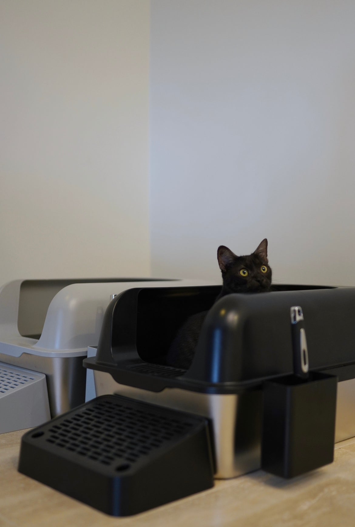 Stainless Steel Litter Box - Grey