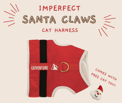"Imperfect" 'Santa Claws' Christmas Catventure Escape Proof Cat Harness (Limited Edition)