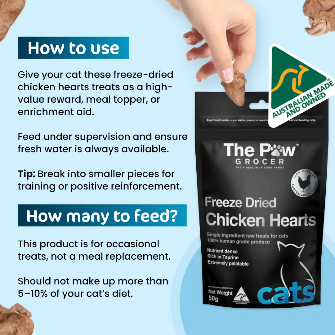 The Paw Grocer Freeze-Dried Premium Chicken Hearts