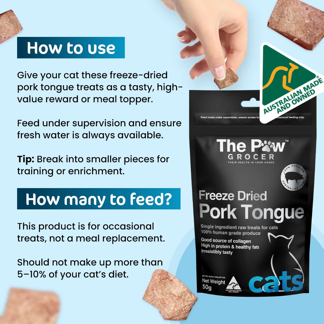 The Paw Grocer Freeze-Dried Premium Pork Tongue