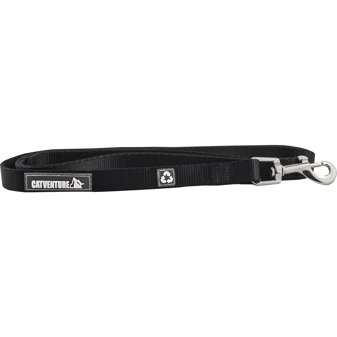 Black Catventure Cat Leash - 100% Recycled Plastic Bottles 1.5m straight