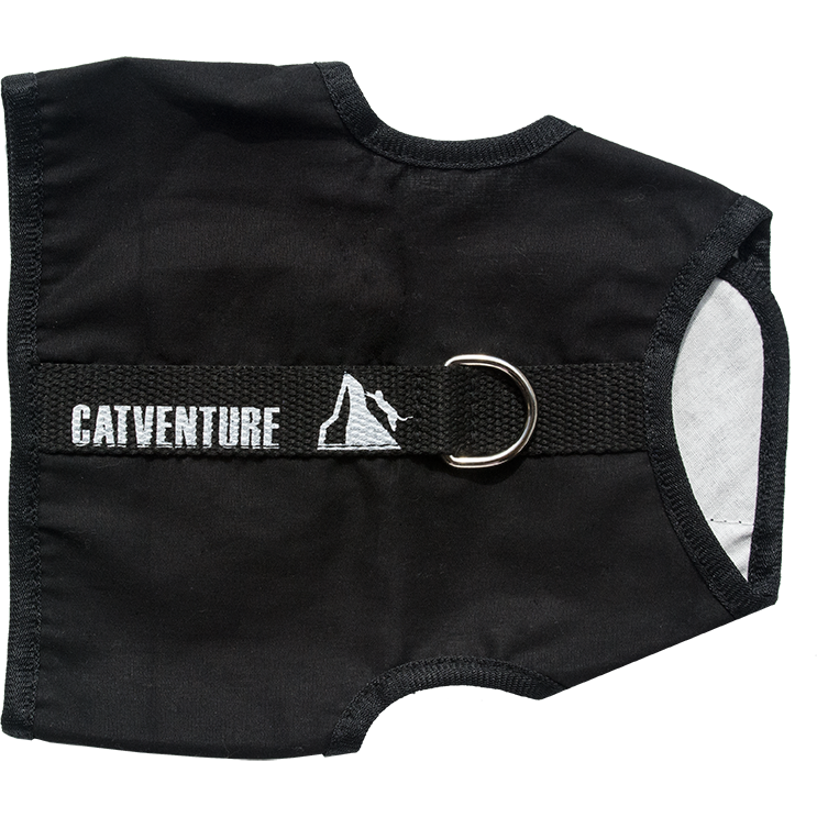 black catventure kitten harness escape proof top view